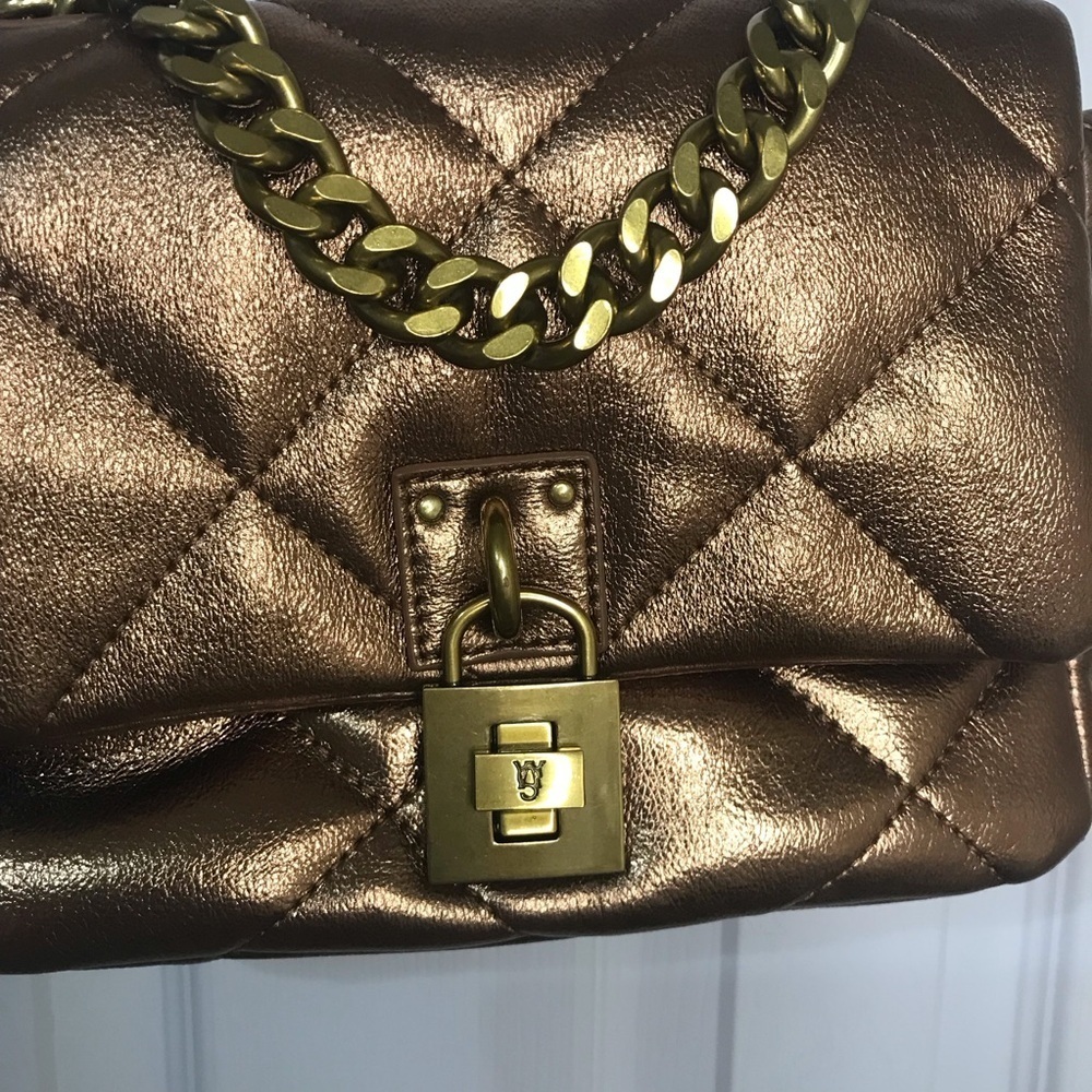 Steve Madden Terra Quilted Bronze Chain Strap Women's Bag - Picture 4 of 7